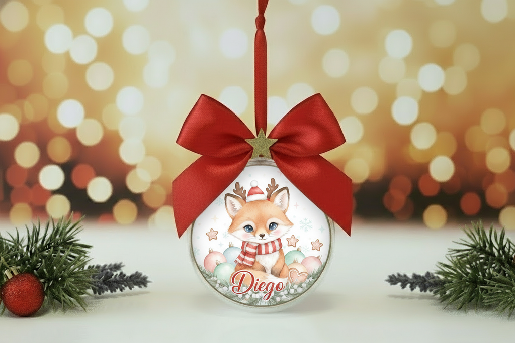 Pallina di plexiglass personalizzata Diego con volpe